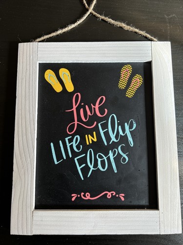 Flip flop wooden sign - flip,