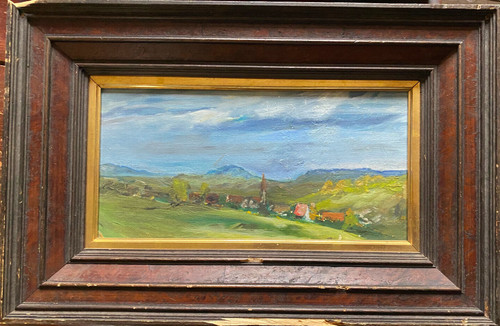 Oil painting church - painting,
